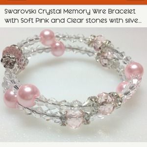 Swarovski crystal elements light pink bracelet