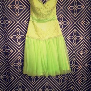 Lime green short prom dress!