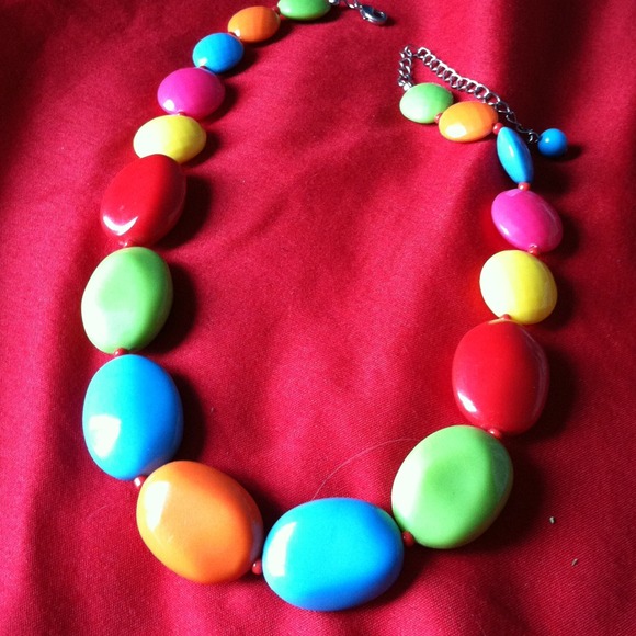 Bright neon beaded necklace