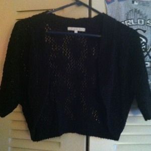 Black and silver knit shrug