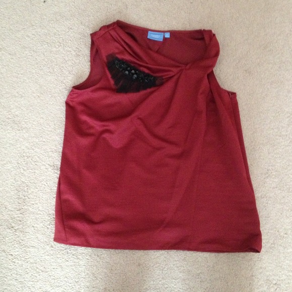 ❌BUNDLED❌ Deep Red Simply Vera Embellished Top