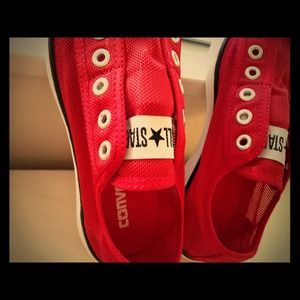 *RESERVED* Reduced price! Red Mesh Converse