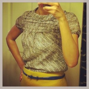 Brown and White BR Blouse