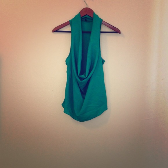 ❌Reserved for Esta❌Green Silk Scoop neck Top