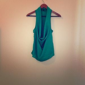 ❌Reserved for Esta❌Green Silk Scoop neck Top