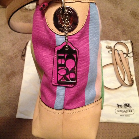 ✂ Canvas and soft leather Coach bag - Picture 4 of 4