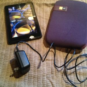 Kindle Fire 7" tablet with case and charger.