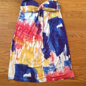 RESERVED bundle Strapless watercolor dress
