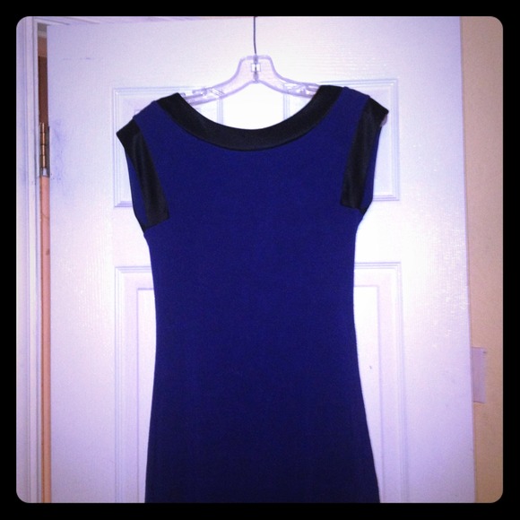 Blue and black blouse