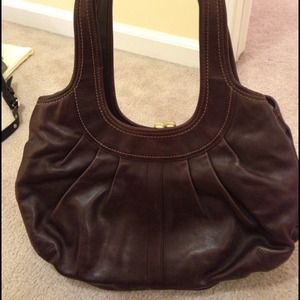 Coach brown leather hobo