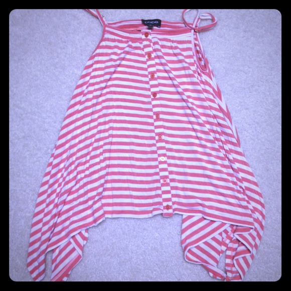 White and Pink Strip tank top