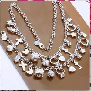 Sterling silver necklace and bracelet set!!