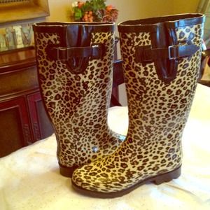 Animal print rain boots