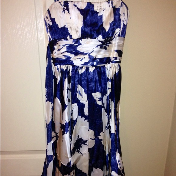 BCBG Navy and Cream Dress