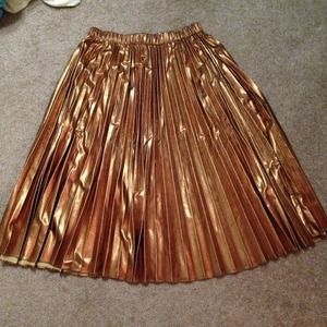Gold metallic urban outfitters skirt