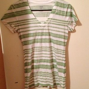 Green/White Striped Top