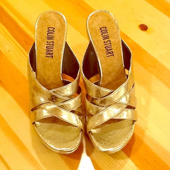 Collin Stuart strappy wedges.