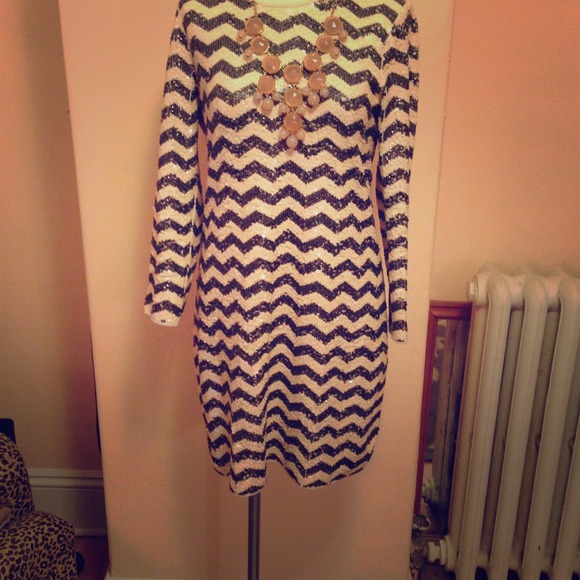 J.Crew Collection- Sequin, chevron dress