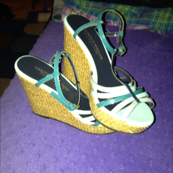 Blue high heels