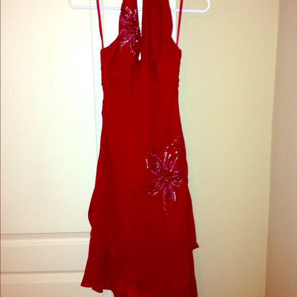 Ruby Red BCBG halter Dress