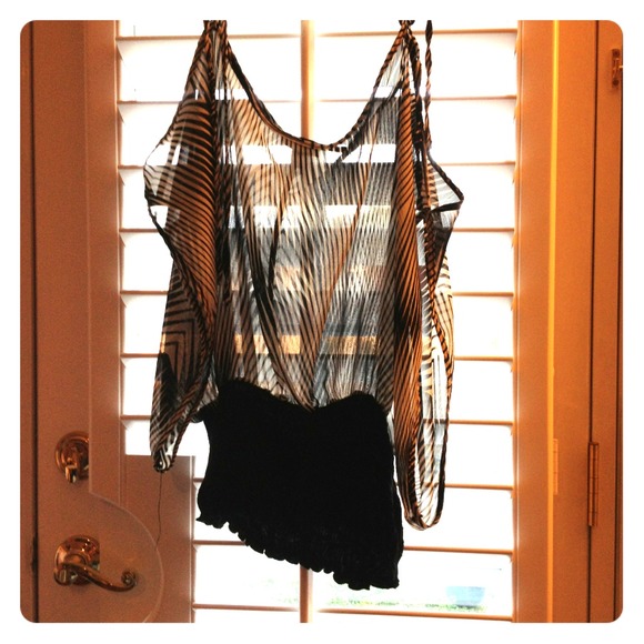 ✋SOLD in A Bundle Sheer Peekaboo top. - Picture 1 of 3