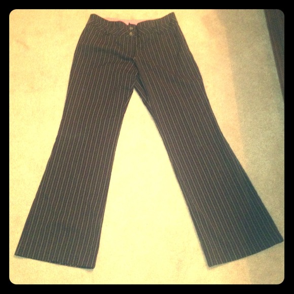 Brown striped dress pants