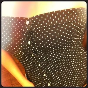 Polka dop strapless top