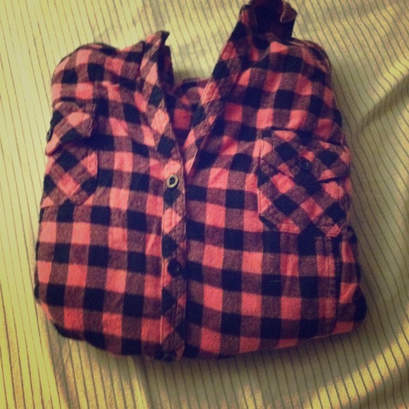 Pink and black flannel.