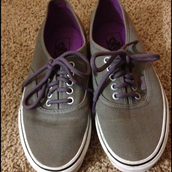 Authentic classic gray and purple vans