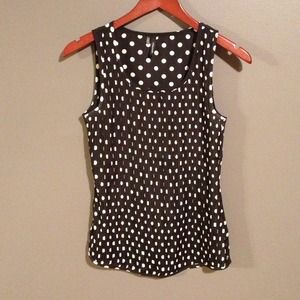 🔴SOLD🔴Black and Creme Polka Dot Tank