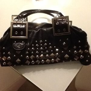 Stylish faux leather and stud handbag!!