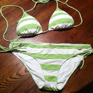 Hollister bikini striped  lime green