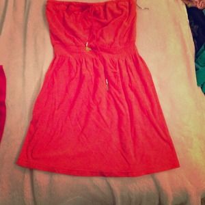 Juicy couture terry bright orange strapless dress