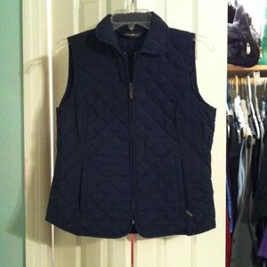 Eddie Bauer Navy Quilted Goosedown Vest!!