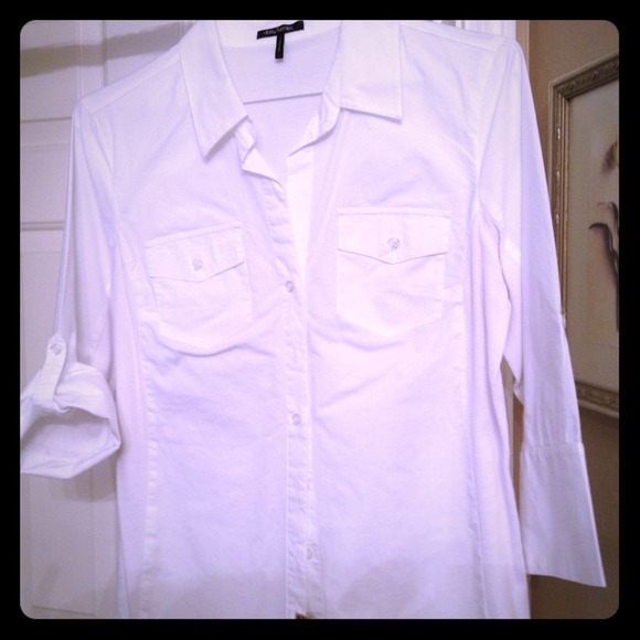 White button up collared shirt