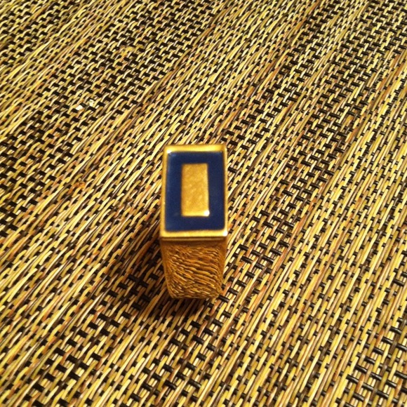 Golden and blue men's ring.