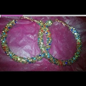 Multicolored gold hoops!