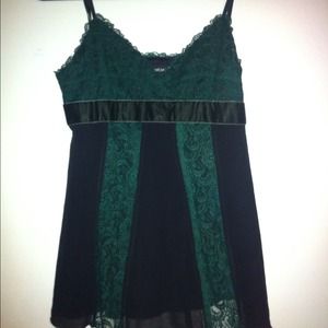 Black and green bebe top