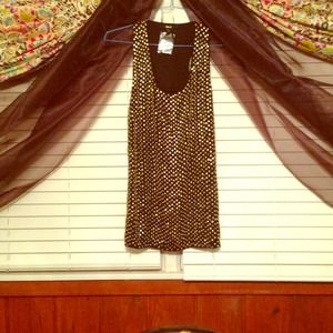 Studded black and gold tank top