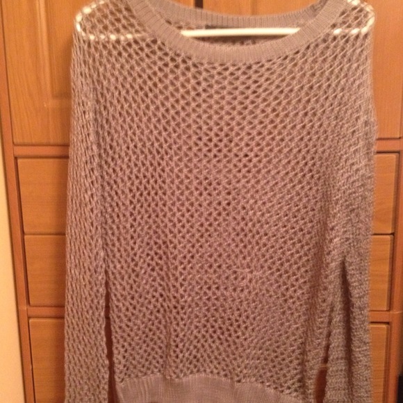 SOLD Grey net sweater