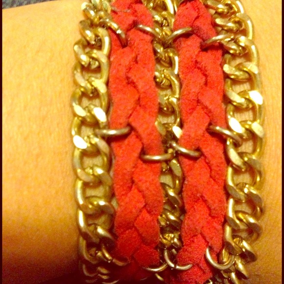 SOLD! 💎Fun Red Braided Chain Bracelet💎