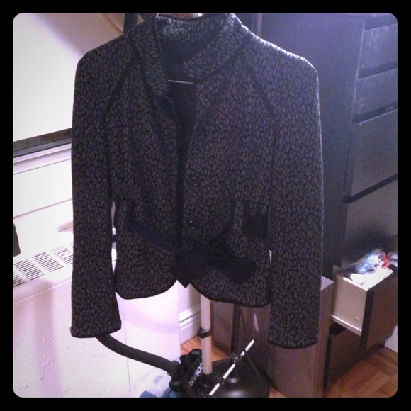 Sandro back&grey leopard pattern jacket