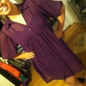 Plum Chiffon Work Dress