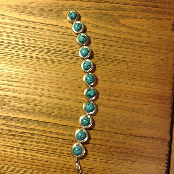 Turquoise and silver bracelet