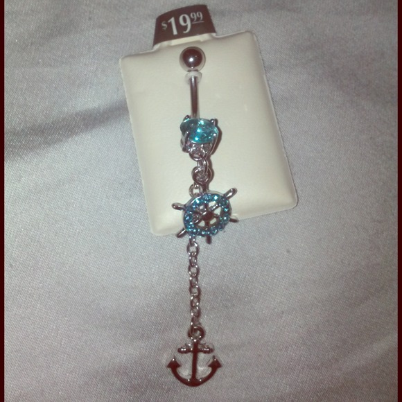 Surgical steel anchor belly button ring!