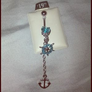 Surgical steel anchor belly button ring!