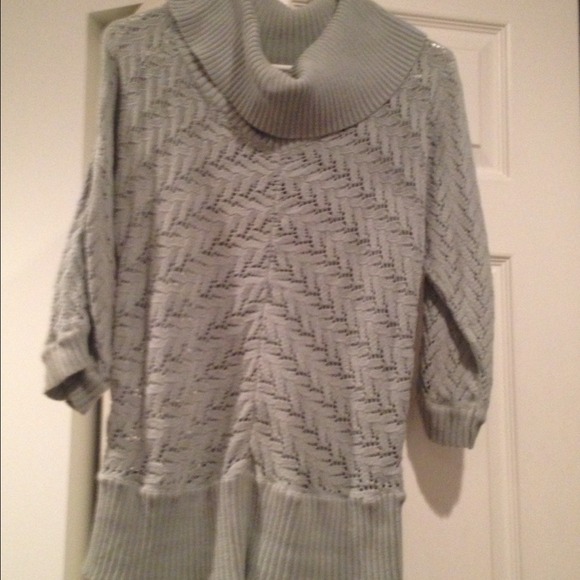 Mint green Calvin Klein knit turtleneck sweater