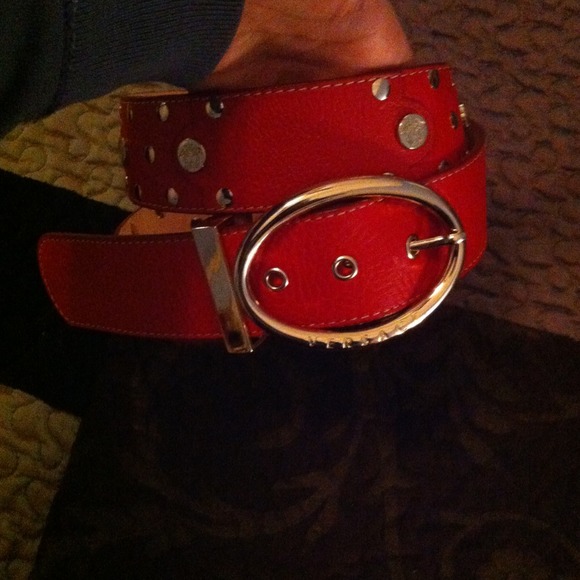 Red Versace belt main image 4