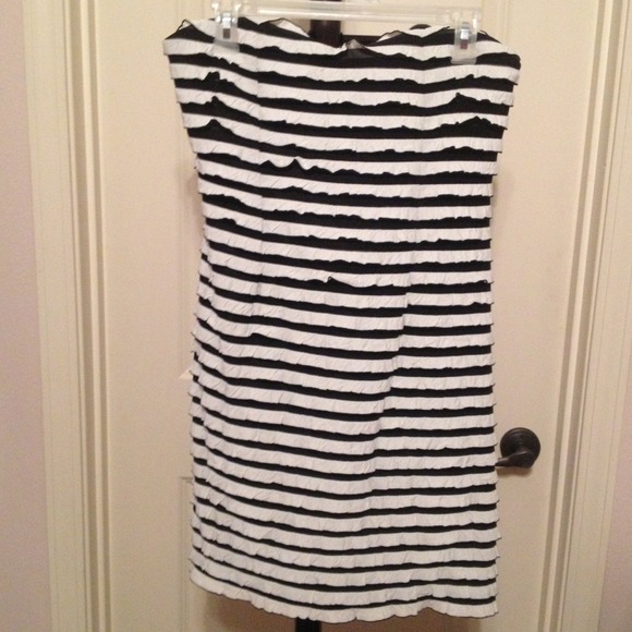 Black and White Ruffle Tier Dress