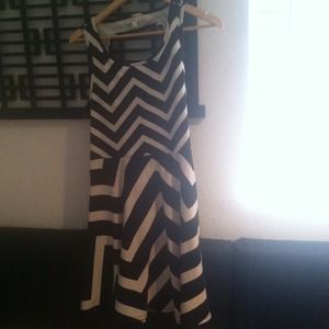 Love fire zig zag print skater dress